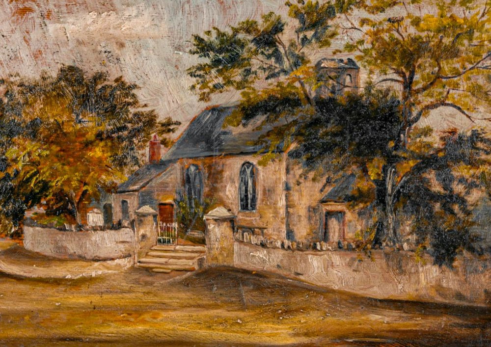 St Assam's Church, sketch by Ms Wilson 1884